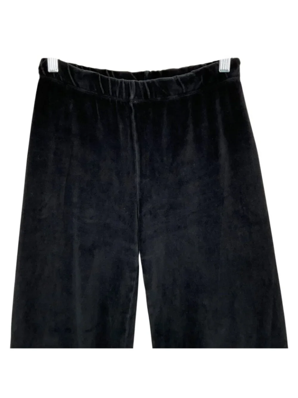 Suzie Kondi Velour Sweatpants Womens XS Black Wide Leg Elastic Waist Lounge